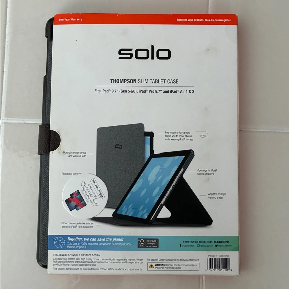 Solo Black and Gray Tablet Case for iPad